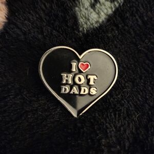 I Heart Hot Dads enamel pin